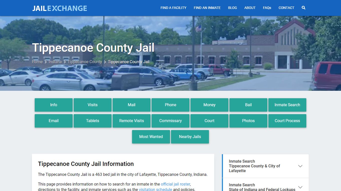 Tippecanoe County Jail, IN Inmate Search, Information